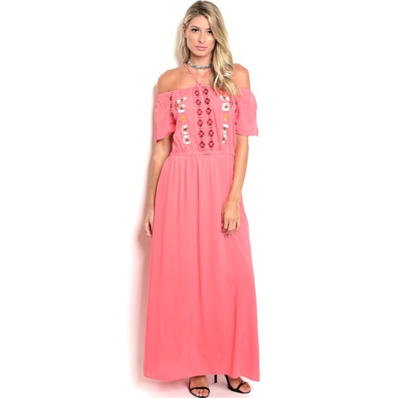 Boho Maxi Dress Embroidered Chic Long Dress bohemian long loose dress - Picture 4 of 7